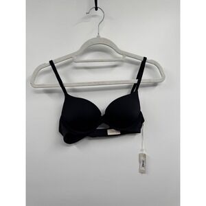 Camio Mio Push-Up Bra Womens 34A Black Stretch Adjustable Straps Comfort NWT‎